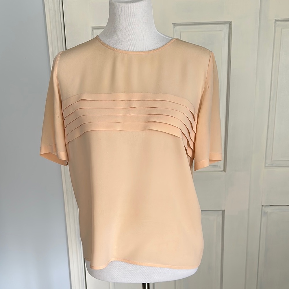 Nina Ricci pale peach silk blouse